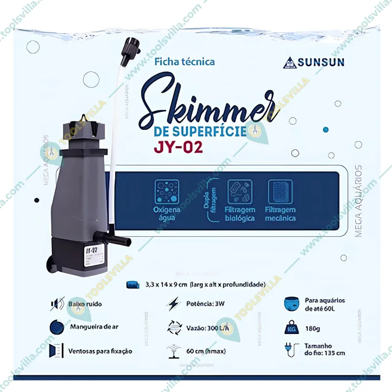  Sunsun JY-02 Series Aquarium Fish Tank Surface Skimmer with 3W power  & 300L/H Flow Rate