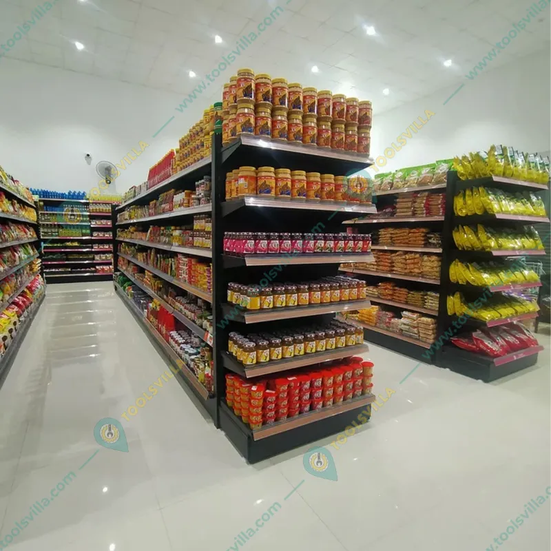 Premium Quality 5 x 3 Feet 4 Shelves Display End Cap Rack ( Colour- Black)  