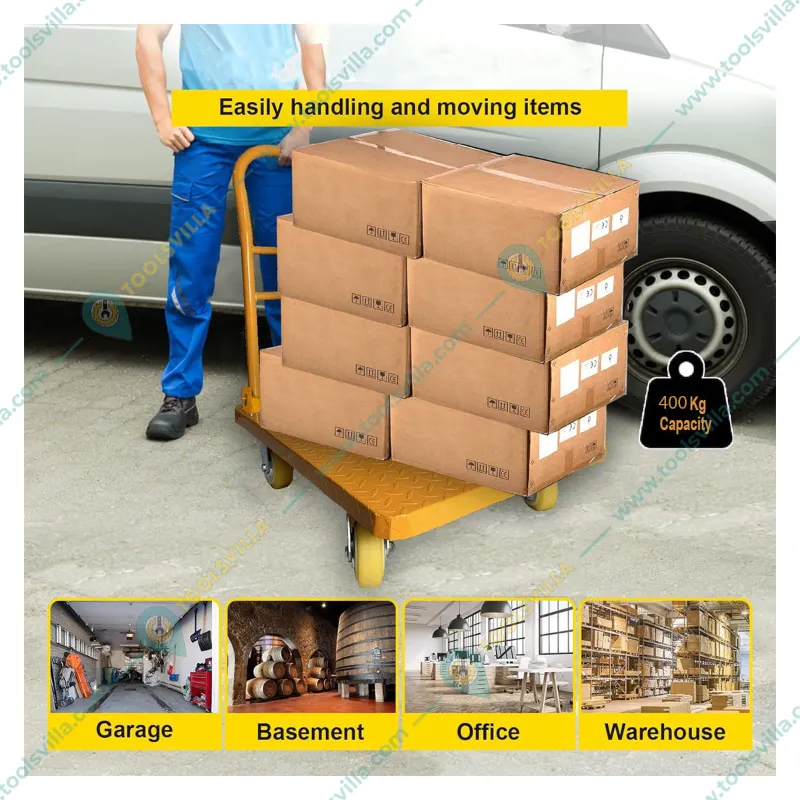 Suwas Trolley 400 kg Load Capacity Platform Trolley With 1 Year Warranty 