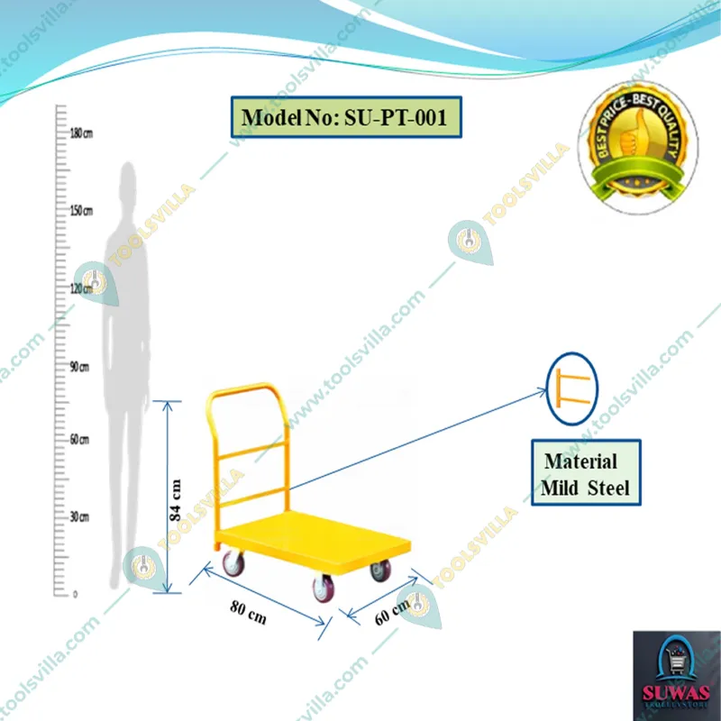Suwas Trolley 400 kg Load Capacity Platform Trolley With 1 Year Warranty 