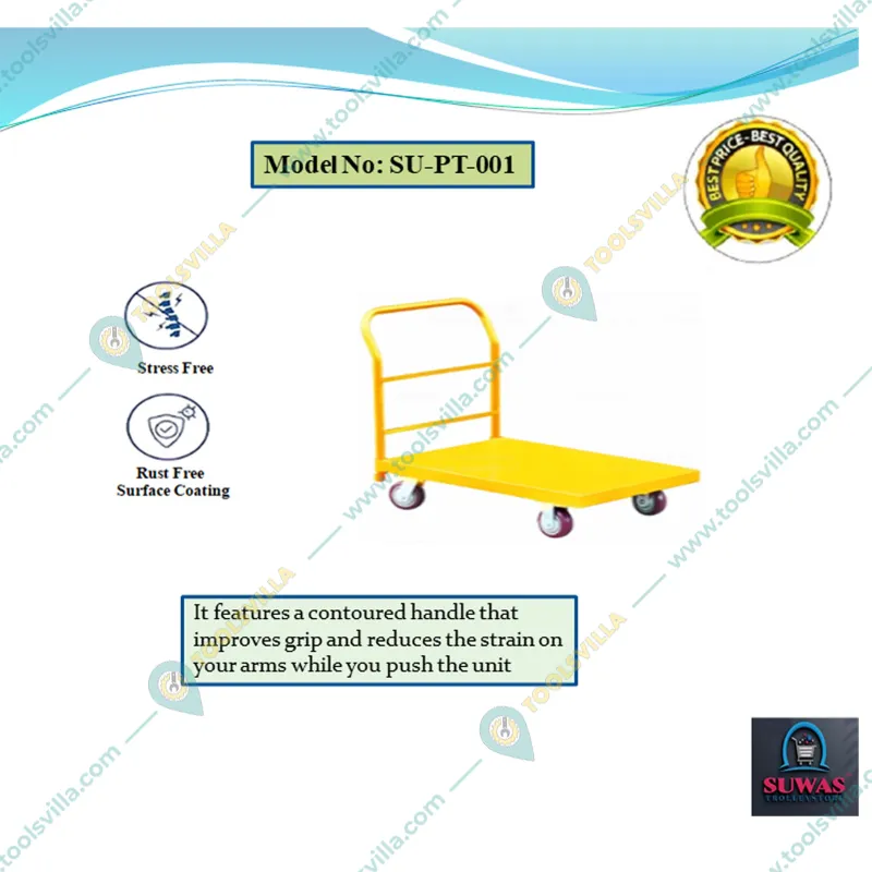 Suwas Trolley 400 kg Load Capacity Platform Trolley With 1 Year Warranty 