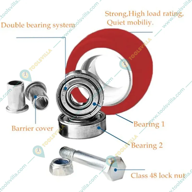 Suwas Trolley 4 Pcs 4” x 1.25”, 100Kg. Loading Capacity PU Swivel With Brake Castor Wheel (4x1.25-100-BR-PU)