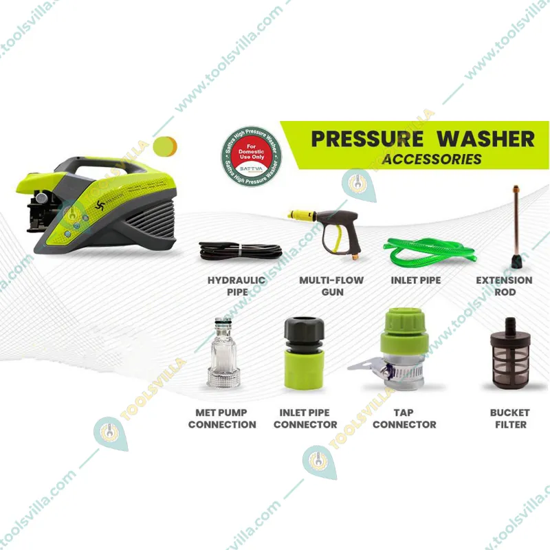 Swastik Pro 200 High Pressure Washer, 150 Bar and 2200 W Thermally Protected Motor, 10 LPM Flow Rate
