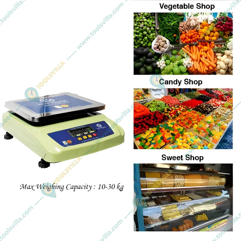 True Weight Table Top MS Digital Weighing Machine, 10/30kg Capacity (TWT-M-30 Rear) with 1-Year Warranty