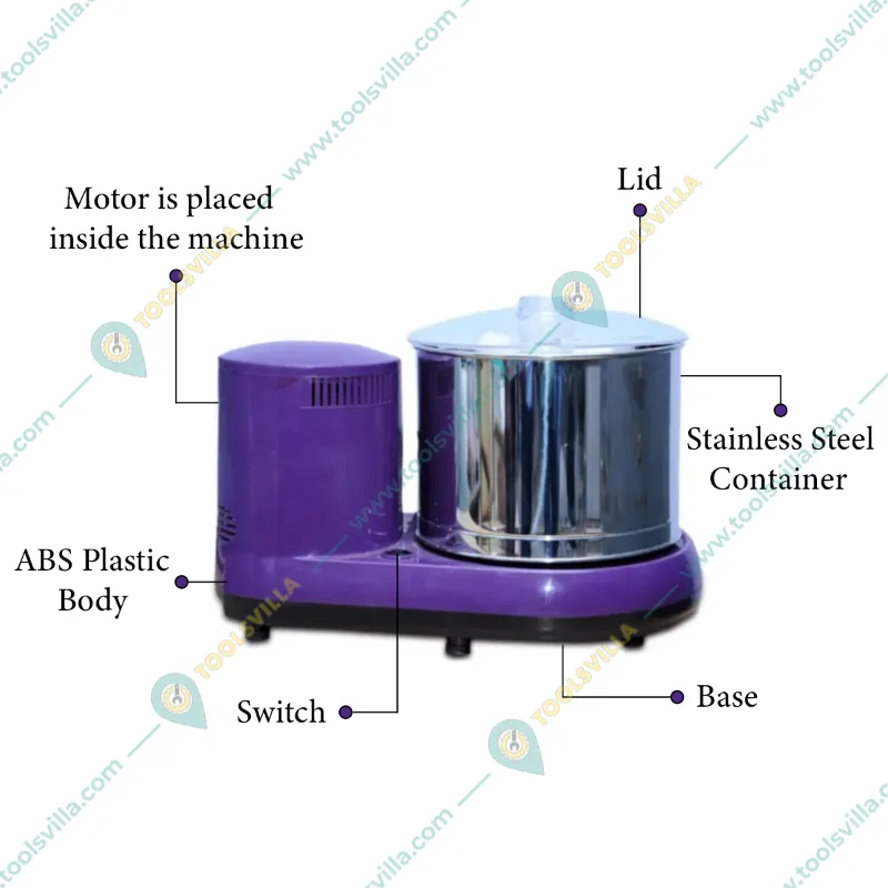 Made in India 2L Table Top 120W Wet Grinder With Copper Winding Motor