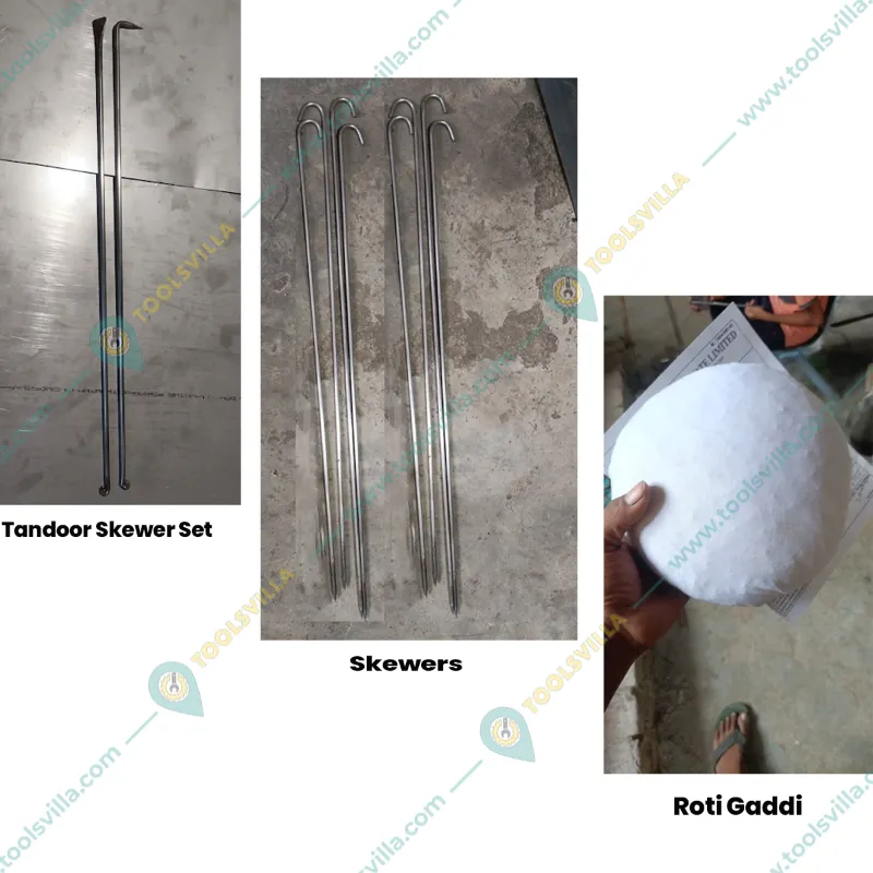  Commercial 20x29 inch Stainless Steel Charcoal Tandoor with 8 Skewers, 1 set Tandoor Skewer & Roti Gaddi