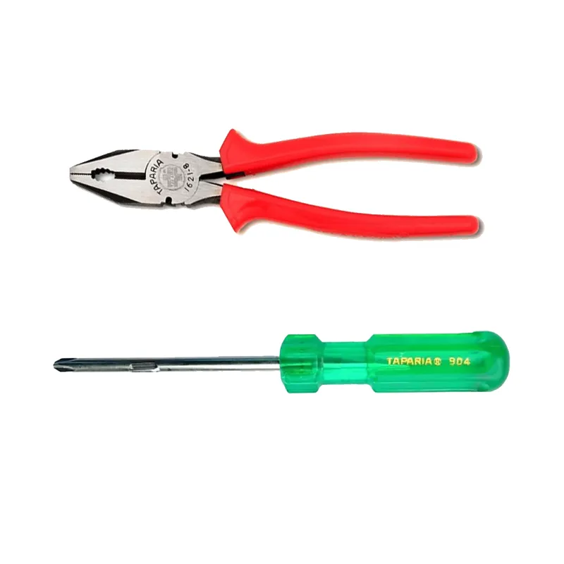 Taparia Hand Tools Combo of 8 inch (210 mm) Combination  Plier (1621-8) and Two in One Screwdriver (904 I)