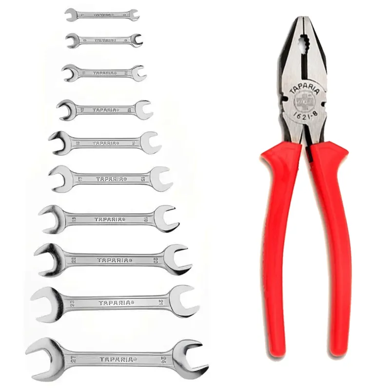 Taparia Hand Tools Combo of 10 Pcs Double Ended Spanner Set (DEP-10) With 8 inch Combination Plier (1621-8)