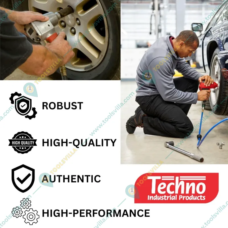 Techno 1/2 Inch Air Impact Wrench, 850 Nm Max. Torque, 8000 RPM Speed (AT243)