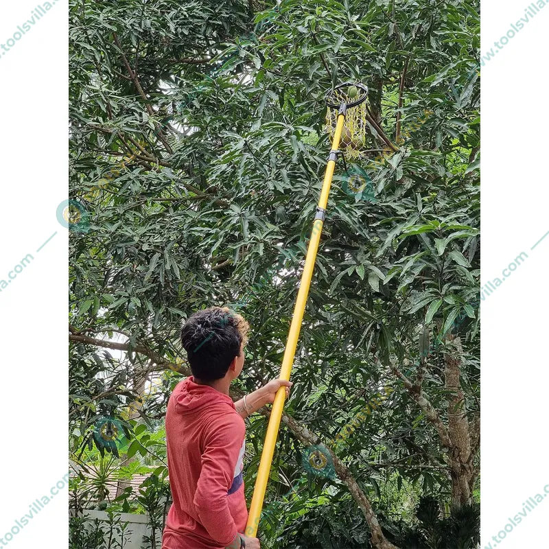 Festel Multipurpose Fiberglass Telescopic Pole of 8 to 22 feet with 3 Attachments