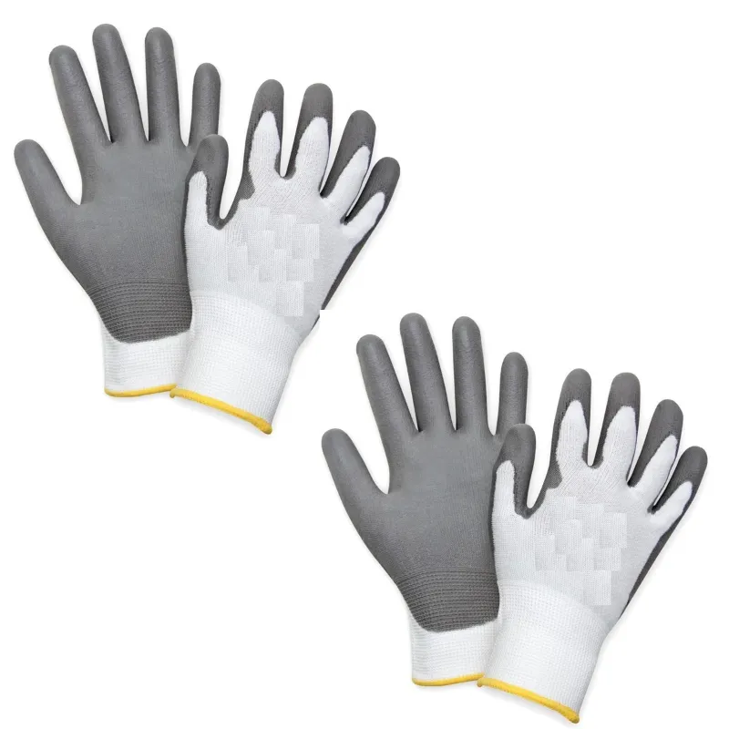 Rifa Safety Gloves - Cotton & Polyester, PU Coated, White Colour, XL Size for Industrial use ( Pack of 2 )
