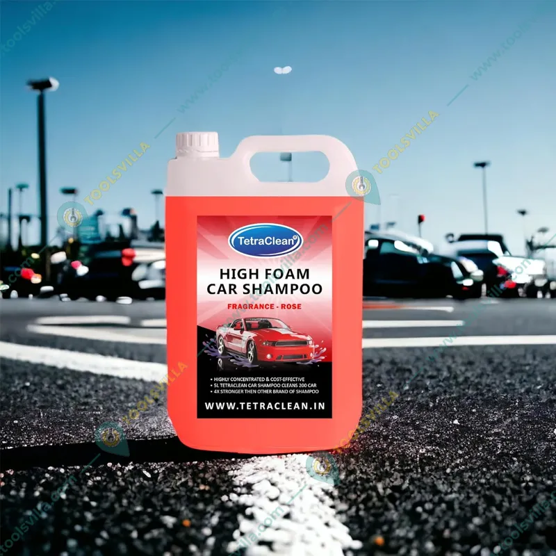 TetraClean 5L High Foam Car Shampoo, Rose Fragrance, Removes Tough Oil, Grease & Stains from Vehicle