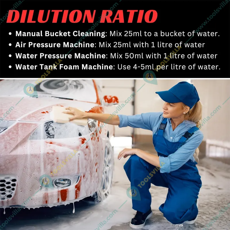 TetraClean 5L High Foam Car Shampoo, Rose Fragrance, Removes Tough Oil, Grease & Stains from Vehicle