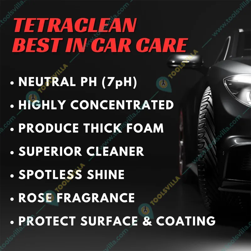 TetraClean 5L High Foam Car Shampoo, Rose Fragrance, Removes Tough Oil, Grease & Stains from Vehicle
