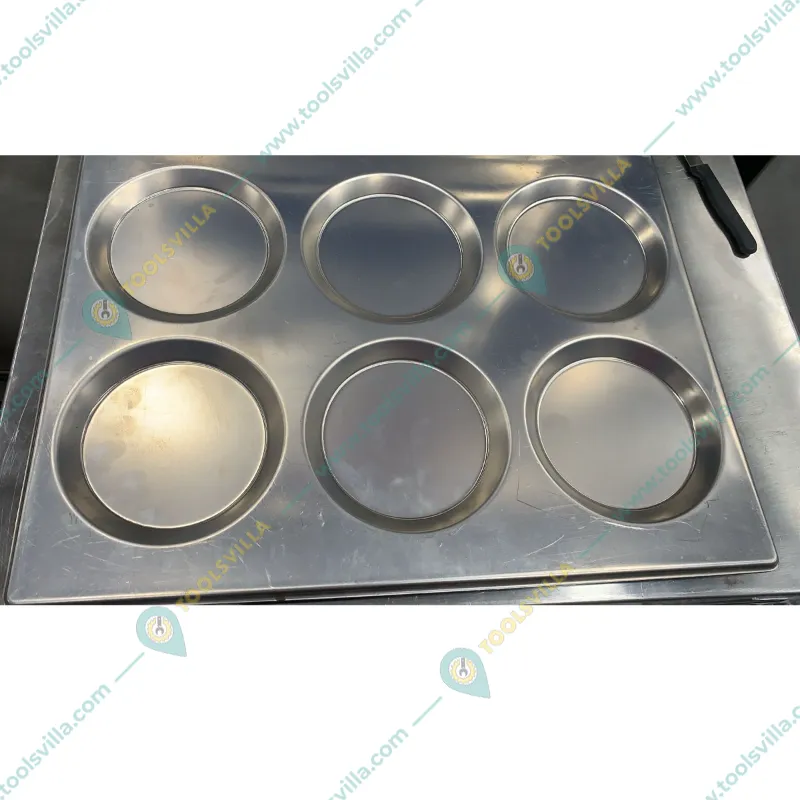Pack of 2 Stainless Steel 6 Cavity Thatte Idli Tray, 30x30cm 
