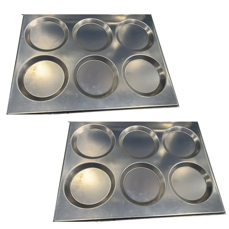 Pack of 2 Stainless Steel 6 Cavity Thatte Idli Tray, 30x30cm 