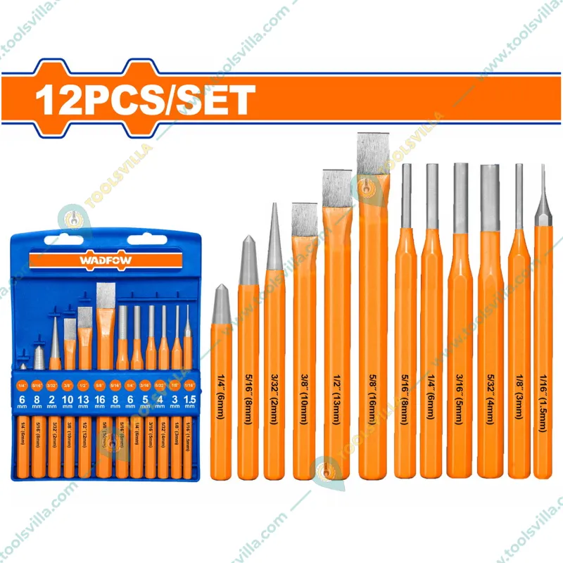 Wadfow 12 Pcs Cold chisel and punch set (WCC8312)