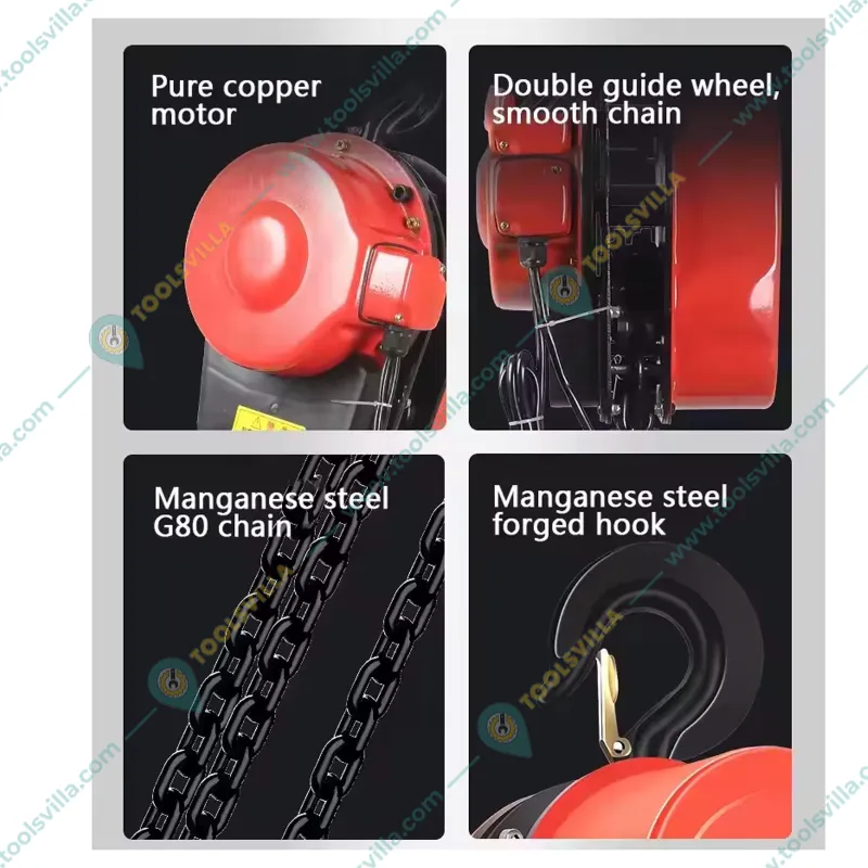 UTC 3 Ton Three Phase Electric Chain Hoist With 3 Meter & 8 mm Load Chain, 3 Meter Standard Lift, Single Fall