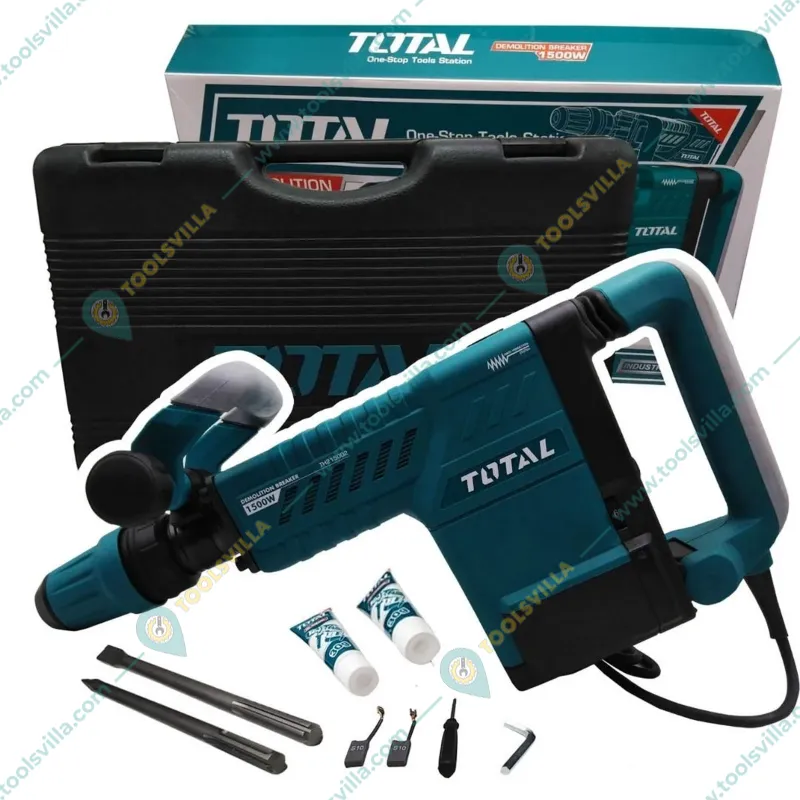 Total 10 kg 1500 Watt Demolition Breaker with Accessories (TH215002)