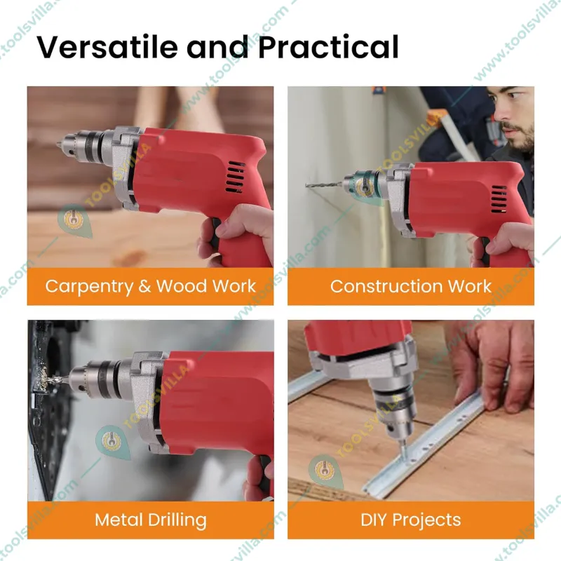 Total 10 mm 500 Watt Electric Drill, 3300 RPM (TD2051026)