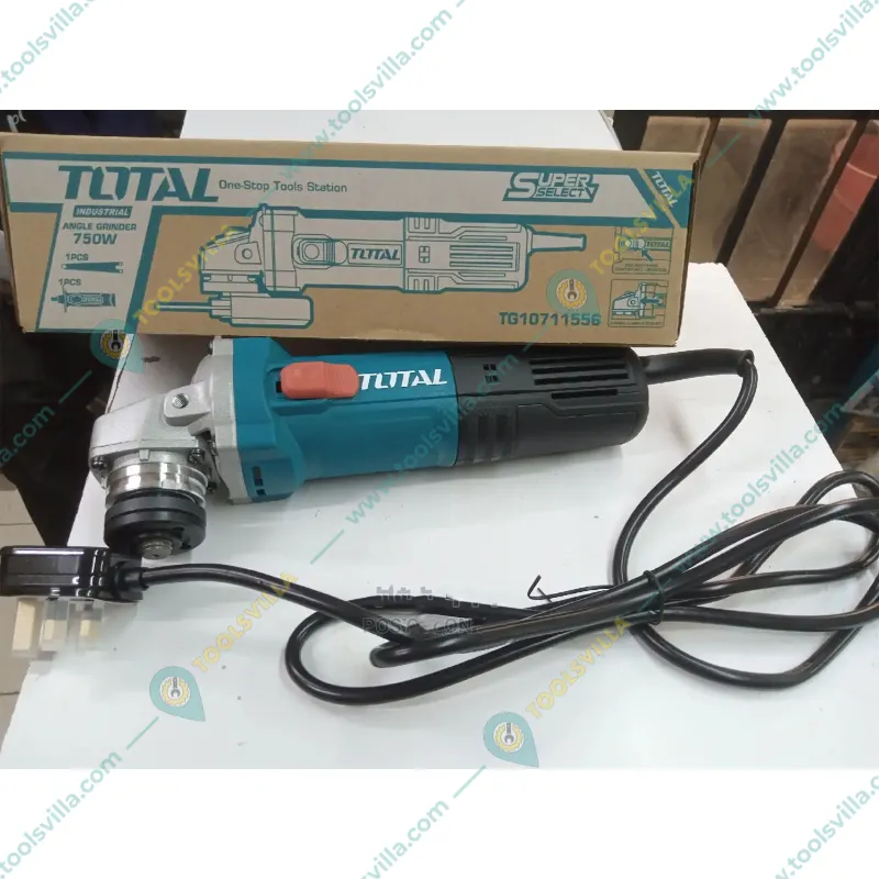 Total 115 mm 750 Watt Angle Grinder with 1 Pcs Auxiliary Handle, 12000 RPM (TG10711556)