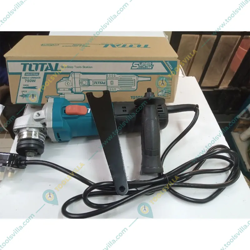 Total 115 mm 750 Watt Angle Grinder with 1 Pcs Auxiliary Handle, 12000 RPM (TG10711556)