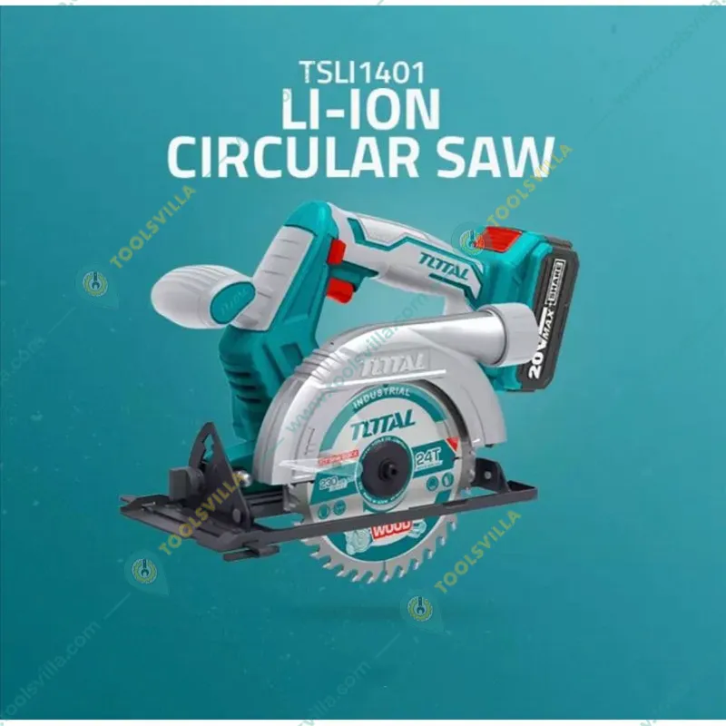 Total 140 mm 20V Lithium-Ion Circular Saw with Cutting Blade & without Battery and Charger, 3600 RPM (TSLI1401)
