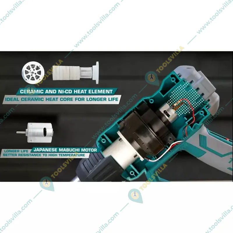 Total 2000 Watt Heat Gun or Hot Air Gun with Scraper & Nozzles (TB2006)