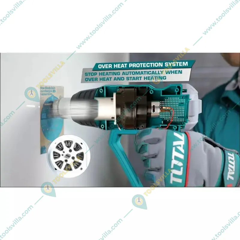 Total 2000 Watt Heat Gun or Hot Air Gun with Scraper & Nozzles (TB2006)