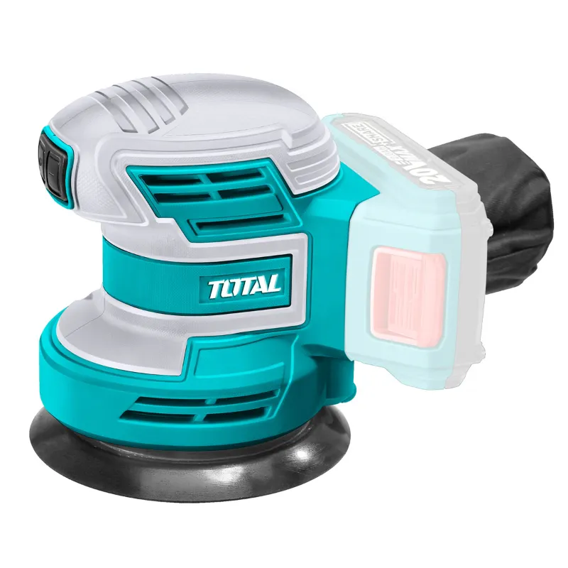 Total 20V Lithium-Ion Cordless Random Orbital Sander with 5 Pcs Sand Paper Without Battery & Charger (TROSLI2001)