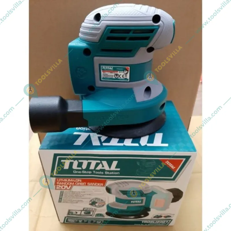 Total 20V Lithium-Ion Cordless Random Orbital Sander with 5 Pcs Sand Paper Without Battery & Charger (TROSLI2001)