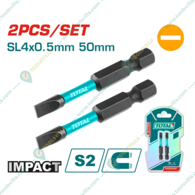 Total 2 Pcs/Set Impact Screwdriver Bit Set (TACIM71SL450) - Pack of 5
