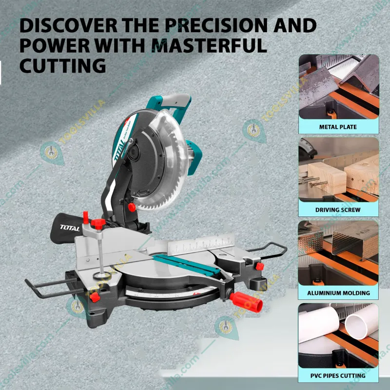 Total 305 x 30 mm 1600 Watt Mitre Saw with 1 Pcs TCT blade, 2800 RPM (TS42163051)