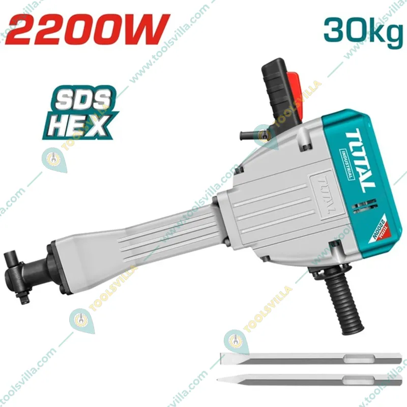 Total 30 kg 2200 Watt Demolition Breaker with Accessories (TH220502)	