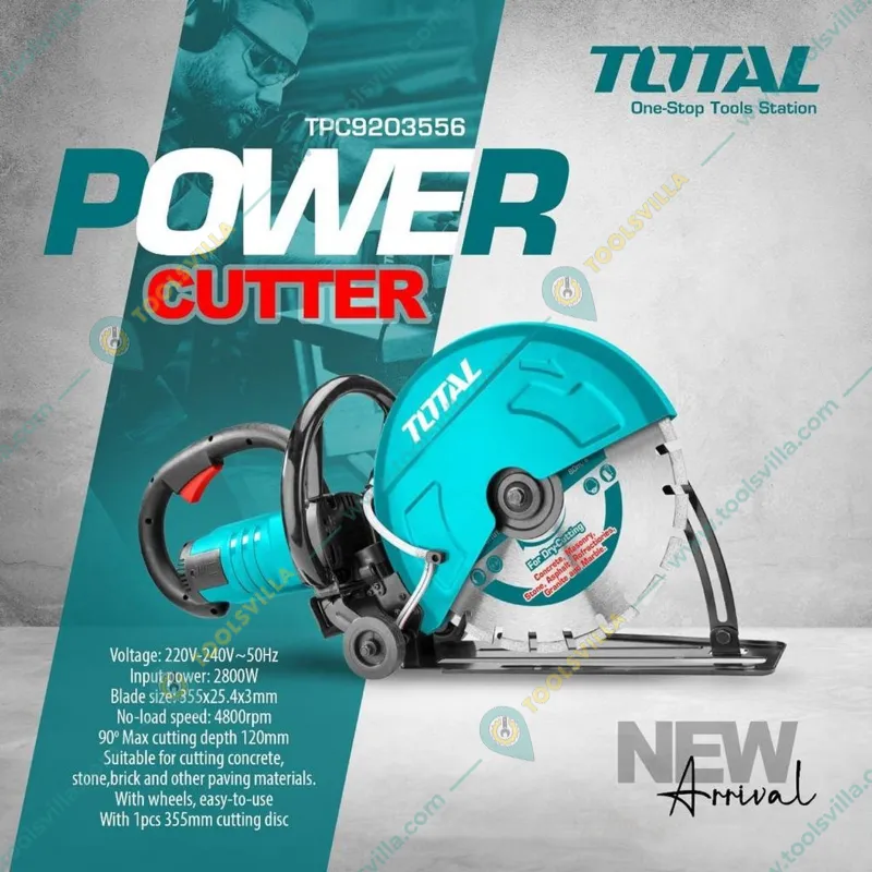 Total 355 mm 2800 Watt Power Cutter With 1 Pcs 355 mm Cutting Disc, 4800 RPM (TPC9203556)