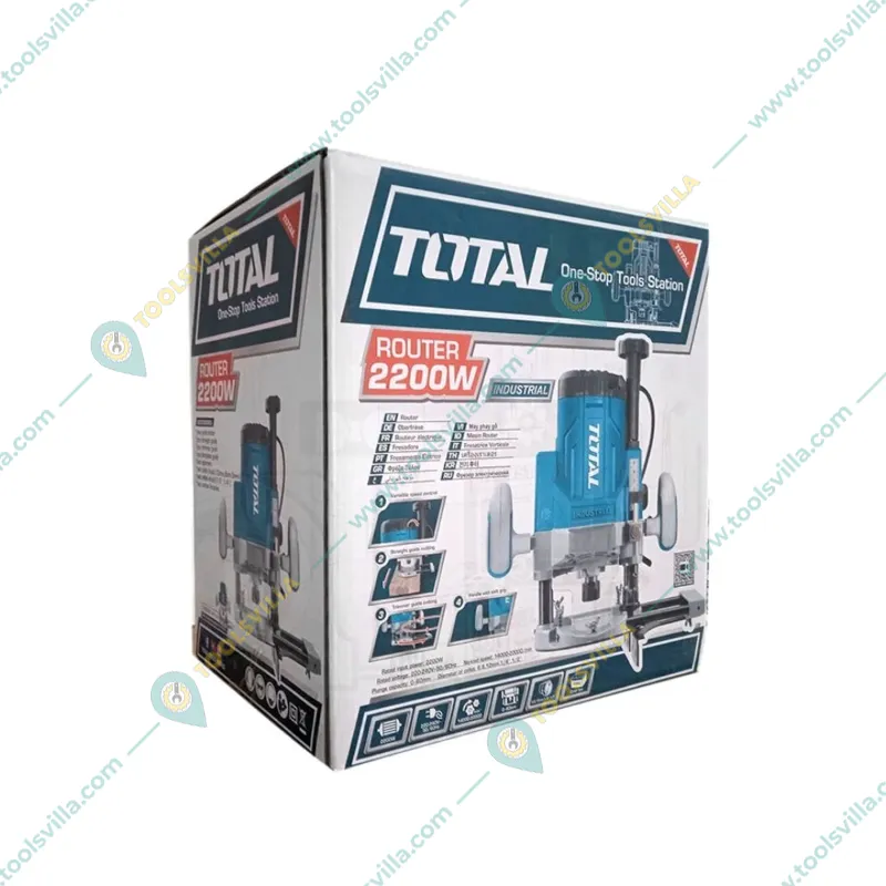 Total 60 mm 2200 Watt Electric Router with Accessories, 23000 RPM (TR111226)