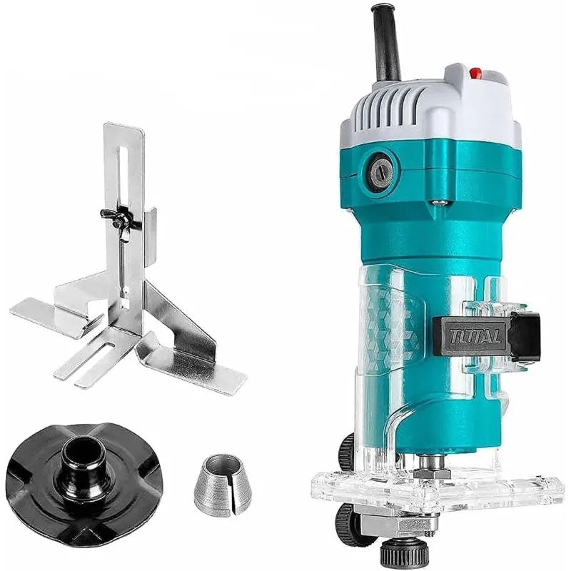 Total 6 mm 600 Watt Laminate Trimmer with Accessories, 34500 RPM (TLT6001)