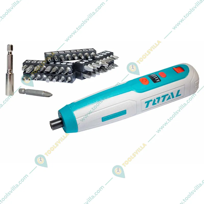 Total 1/4" Hex Shank Lithium-Ion Cordless Screwdriver with Accessories, 240 RPM (TSDLI0403)