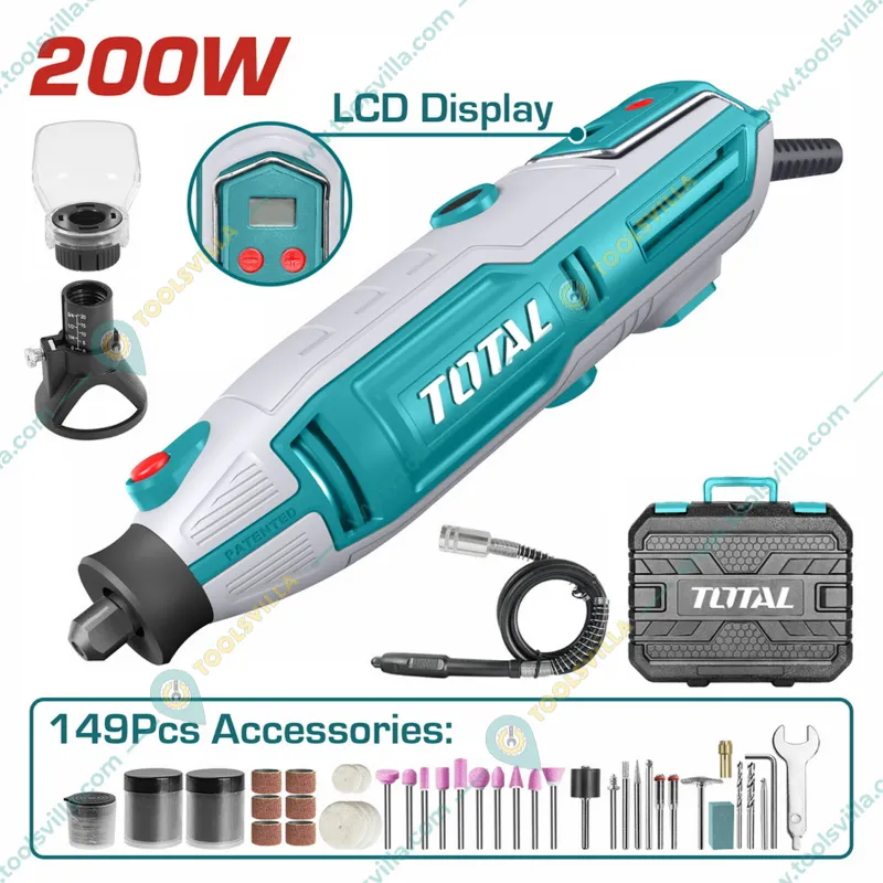 Total 3.2mm 200 Watt Mini Die Grinder With 149 Pcs Accessories, 10000-40000 RPM (TG2006)