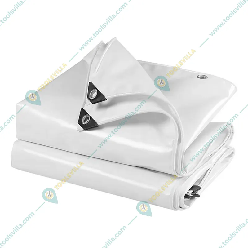 ZN Global 600 GSM 36 feet x 18 feet Nylon Fabric, PVC Coated, UV Protected, Waterproof Tarpaulin Shee(Color-White)