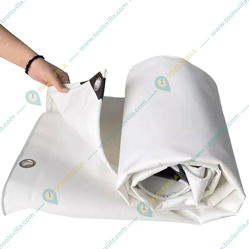 ZN Global 600 GSM 36 feet x 18 feet Nylon Fabric, PVC Coated, UV Protected, Waterproof Tarpaulin Shee(Color-White)