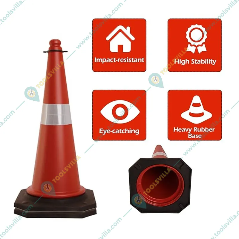 SENSE SAFETY Lightweight Traffic Cone with Reflective Bands -Perfect for Social Distancing and Road Management-Pack of 3