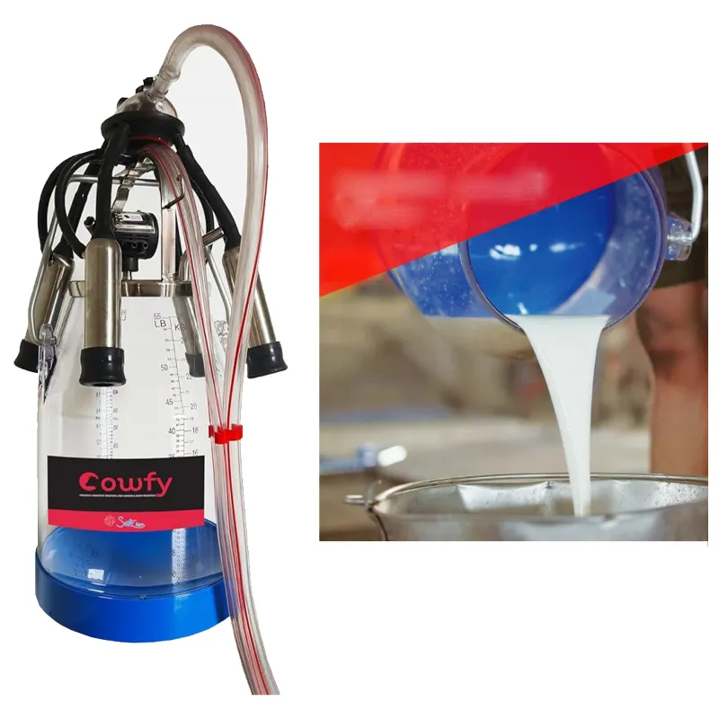 Cowfy 25 liter Transparent Milking Machine Bucket with Cluster and Pulsator