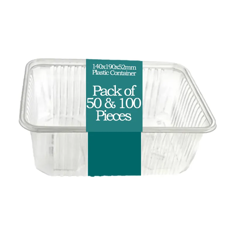 140x190x52mm Top Seal Transparent Plastic Containers for Fast Food Serving, Delivery(Pack-50 Pcs)