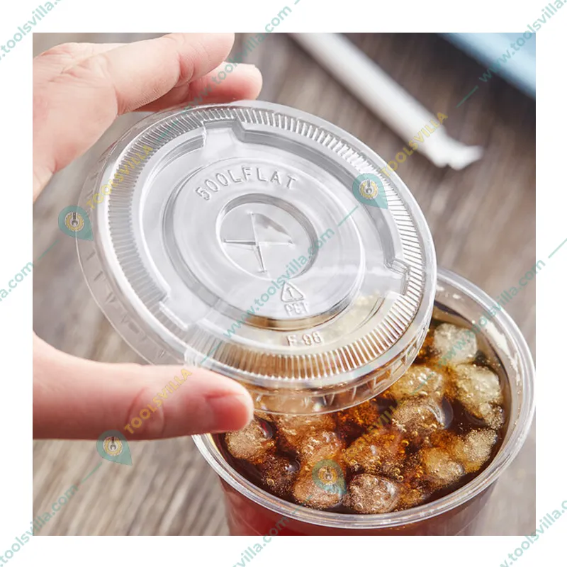 300ml Transparent Plastic Glass with Flat Lids(Pack-25 Pcs )