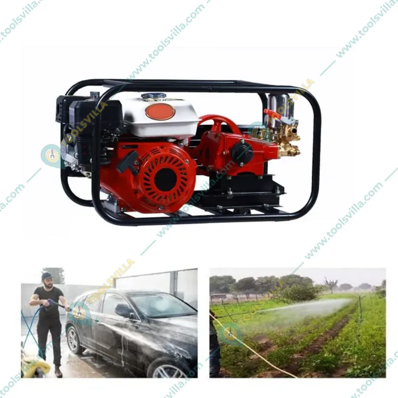 Heavy Duty Triple Piston HTP 30 Pump Set  with 6.5HP Petrol Engine