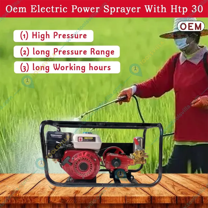Heavy Duty Triple Piston HTP 30 Pump Set  with 6.5HP Petrol Engine