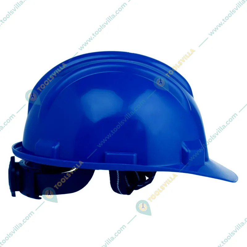 Turbo Blue Colour Ratchet Safety Helmet - HDPE Material, Free Size for Industrial Uses