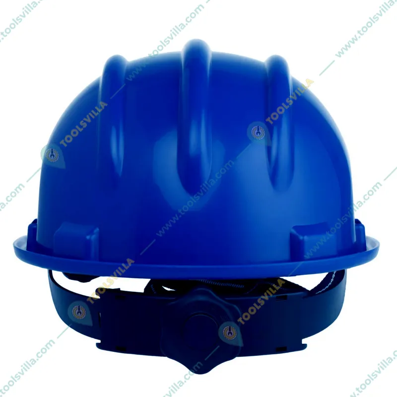 Turbo Blue Colour Ratchet Safety Helmet - HDPE Material, Free Size for Industrial Uses