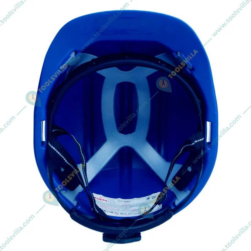 Turbo Blue Colour Ratchet Safety Helmet - HDPE Material, Free Size for Industrial Uses